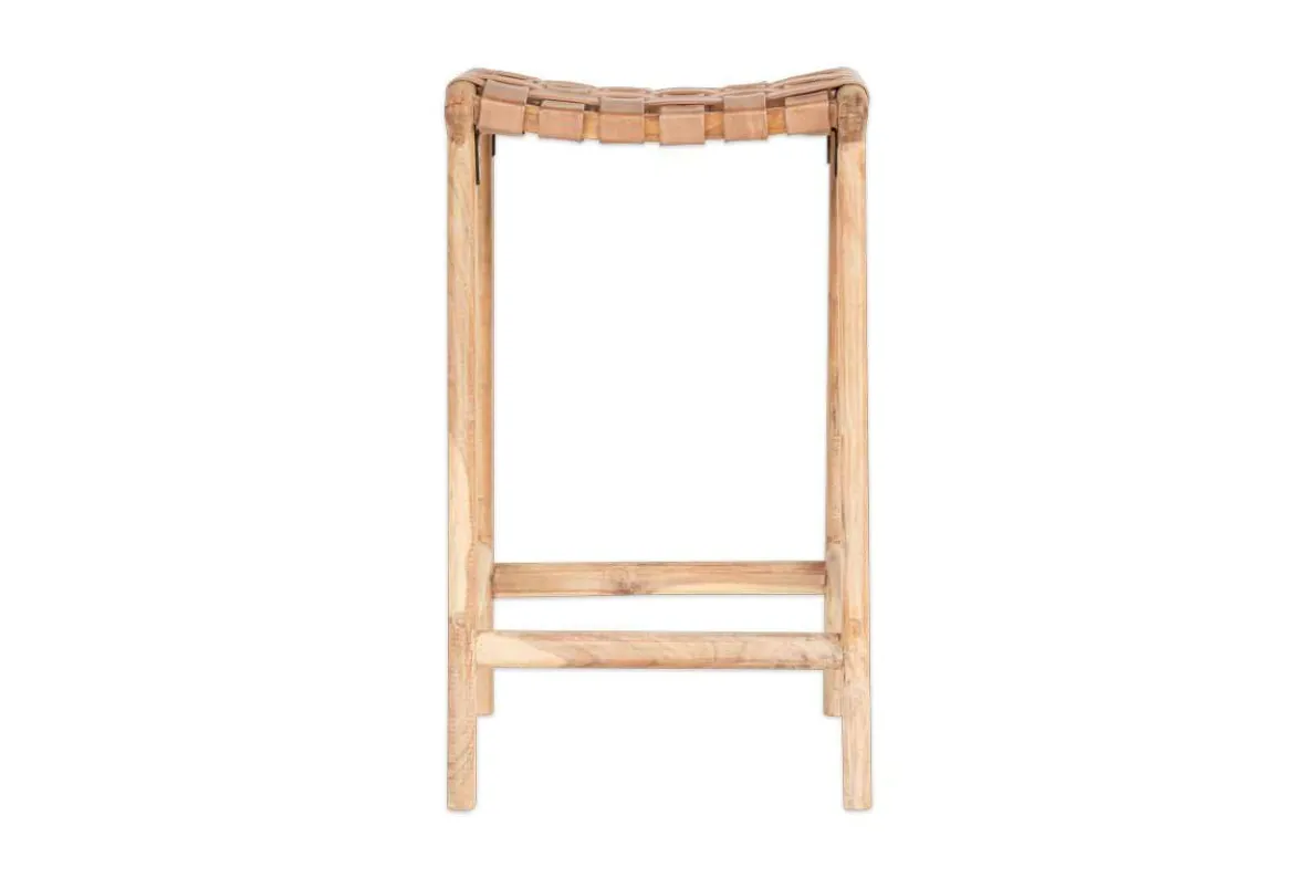 Adembi Woven Leather Counter Stool