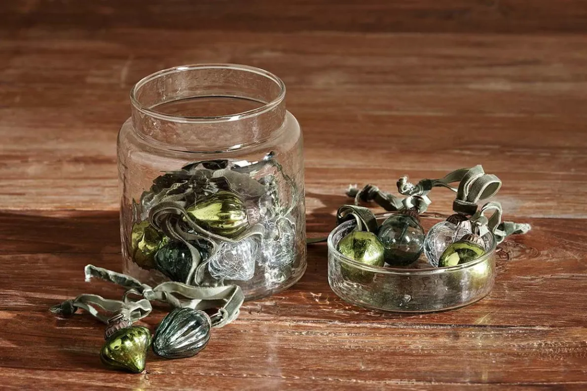 Adisa Bauble Jar - Mixed Green & Clear (Set of 16)