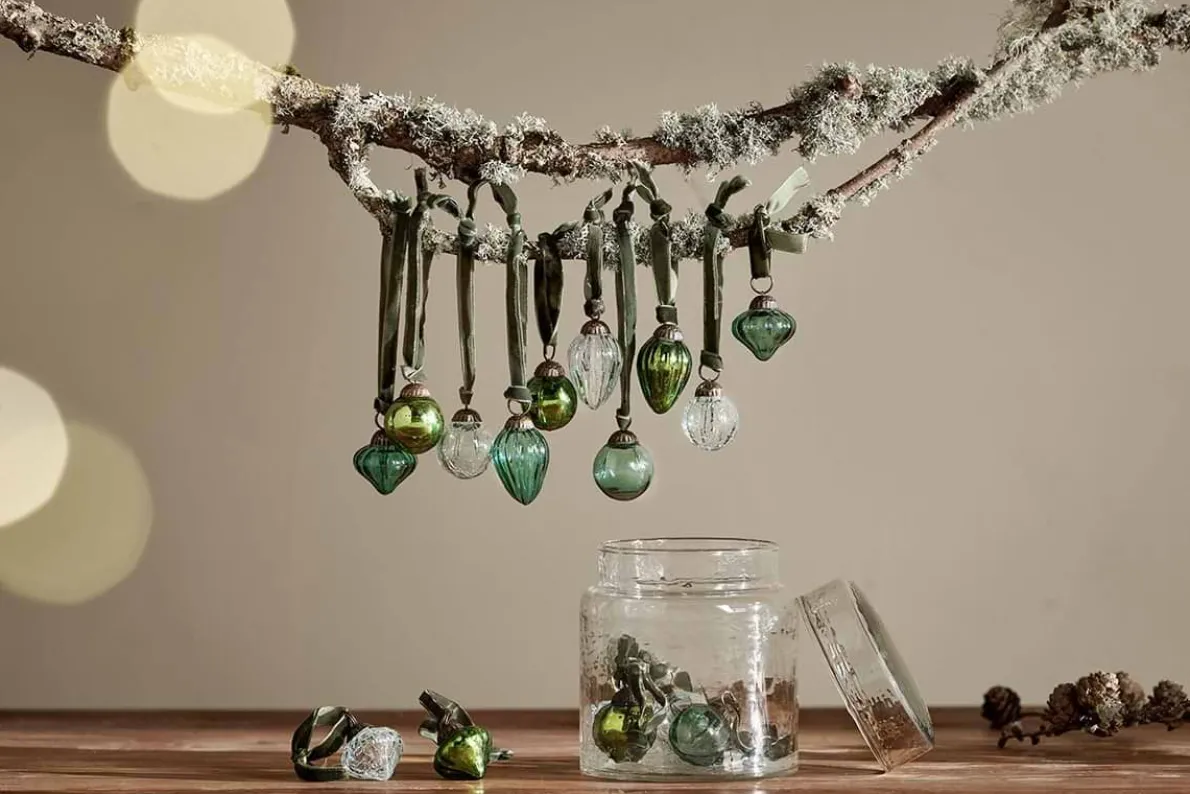 Adisa Bauble Jar - Mixed Green & Clear (Set of 16)