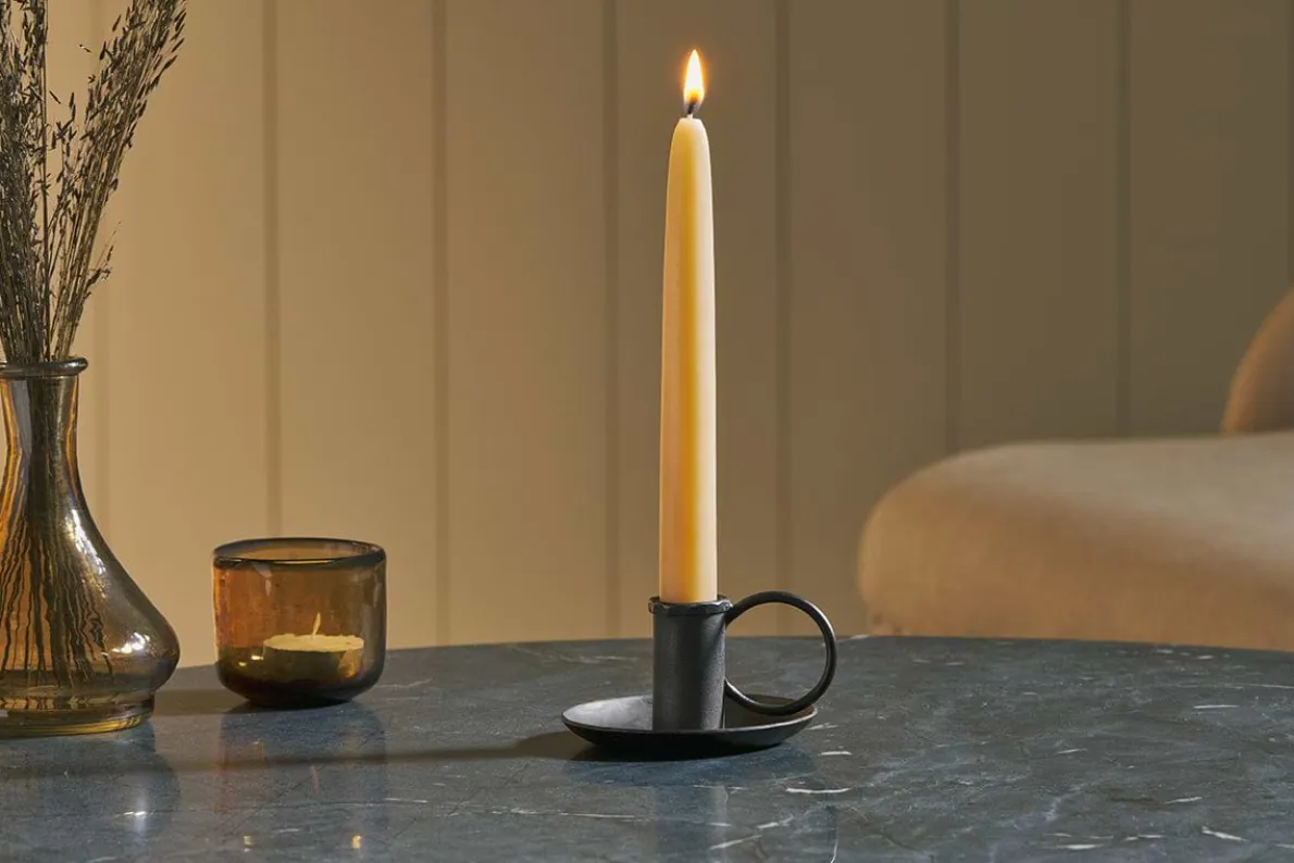 Amri Iron Candlestick - Antique Black