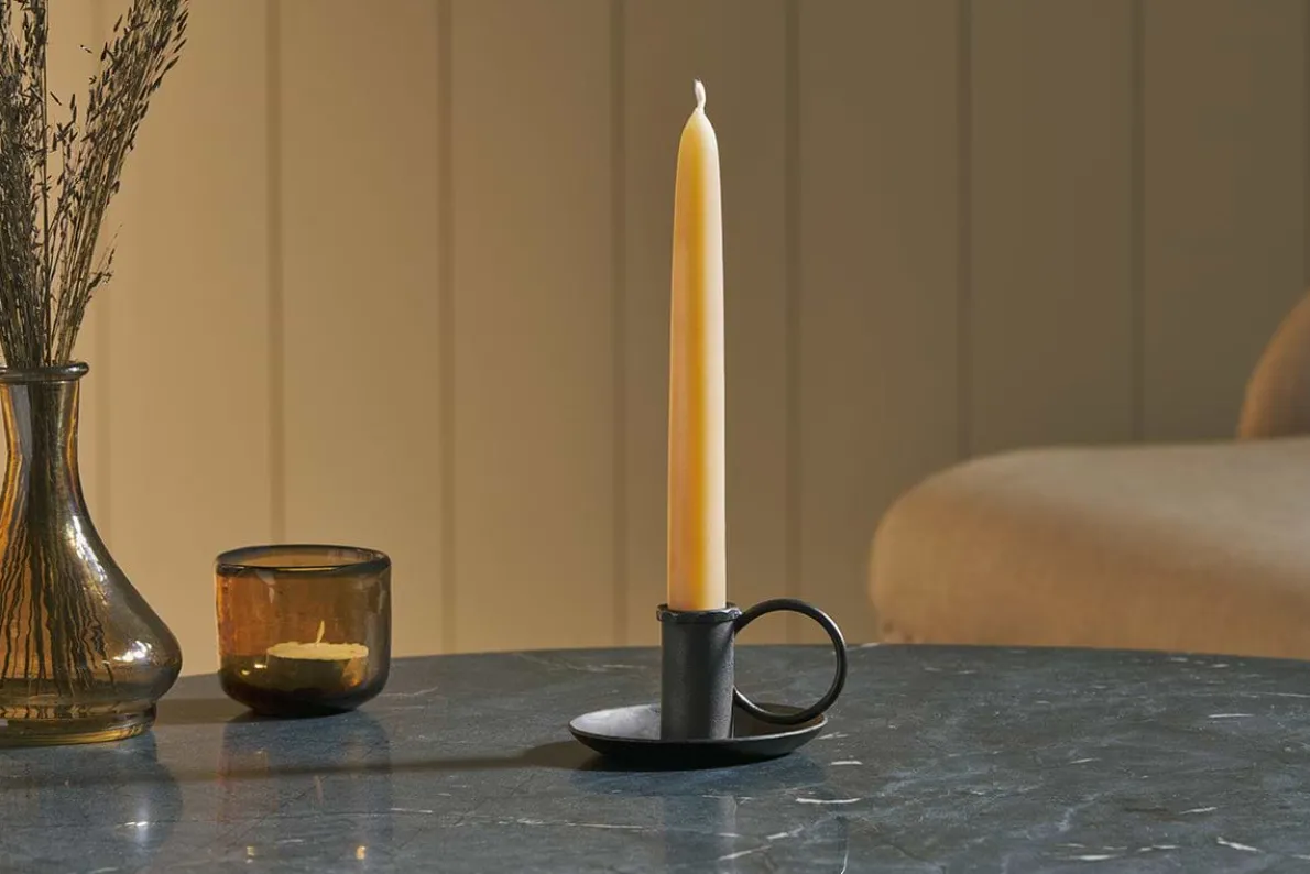 Amri Iron Candlestick - Antique Black