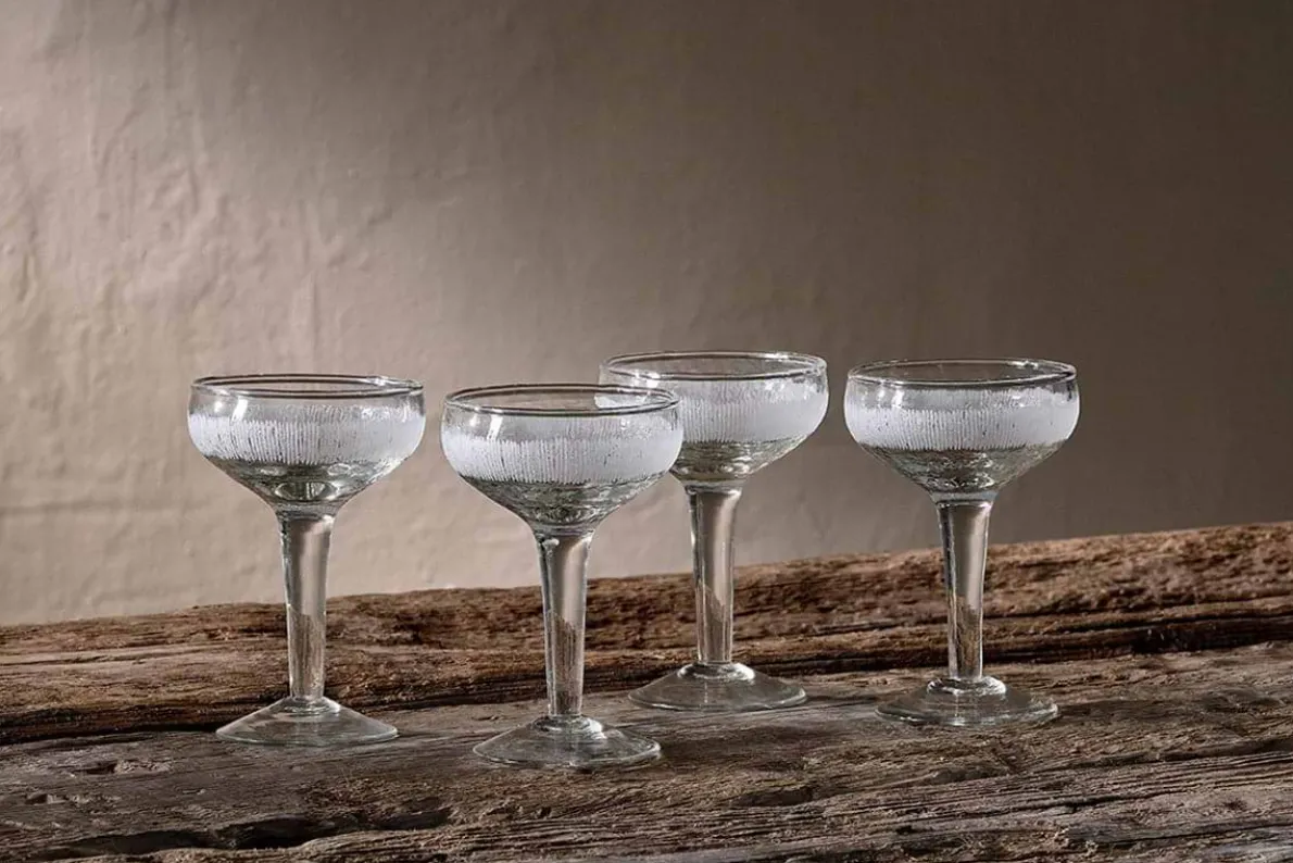 Anara Etched Champagne Glass - Clear (Set of 4)