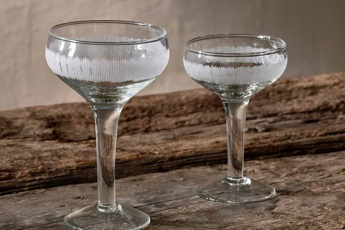 Anara Etched Champagne Glass - Clear (Set of 4)