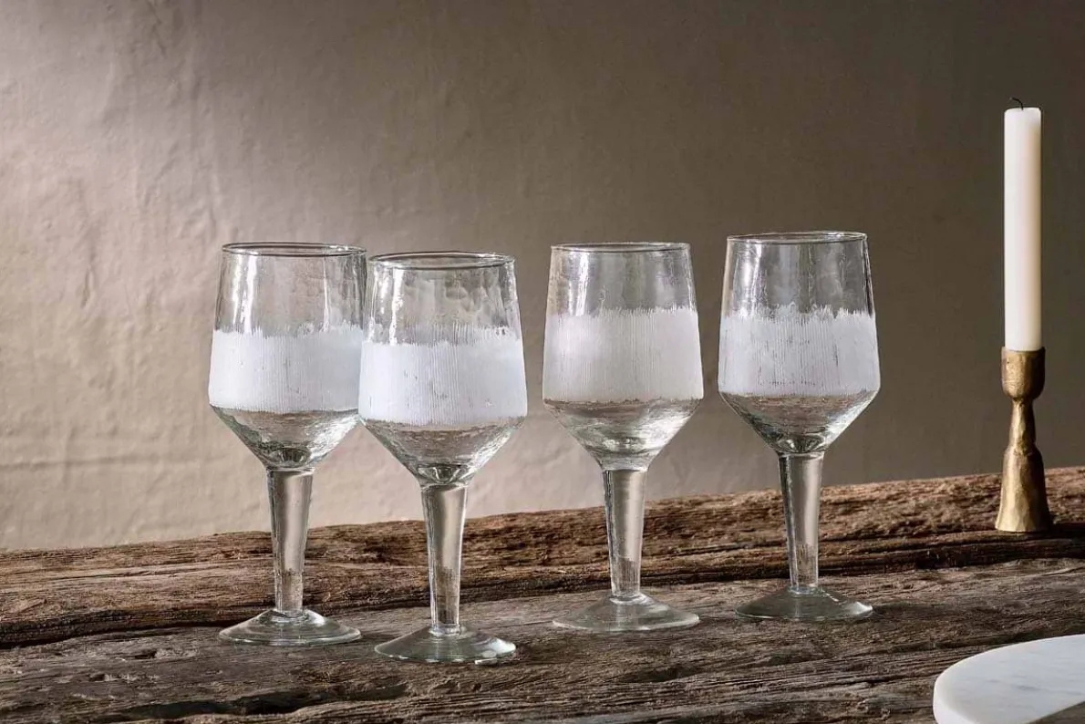 Anara Etched Wine Glass - Clear - (Set of 4) - Large