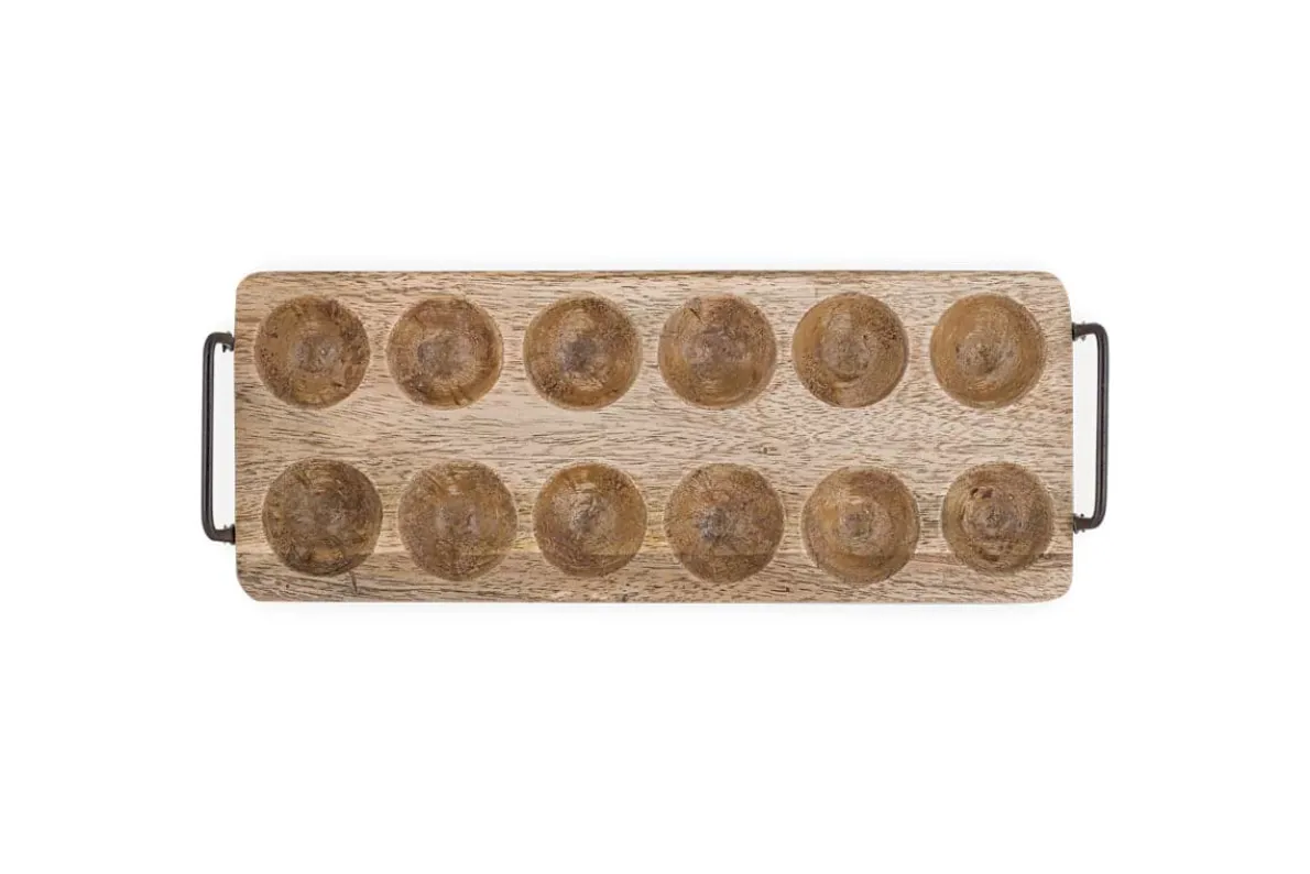 Anda Mango Wood Egg Holder - Natural