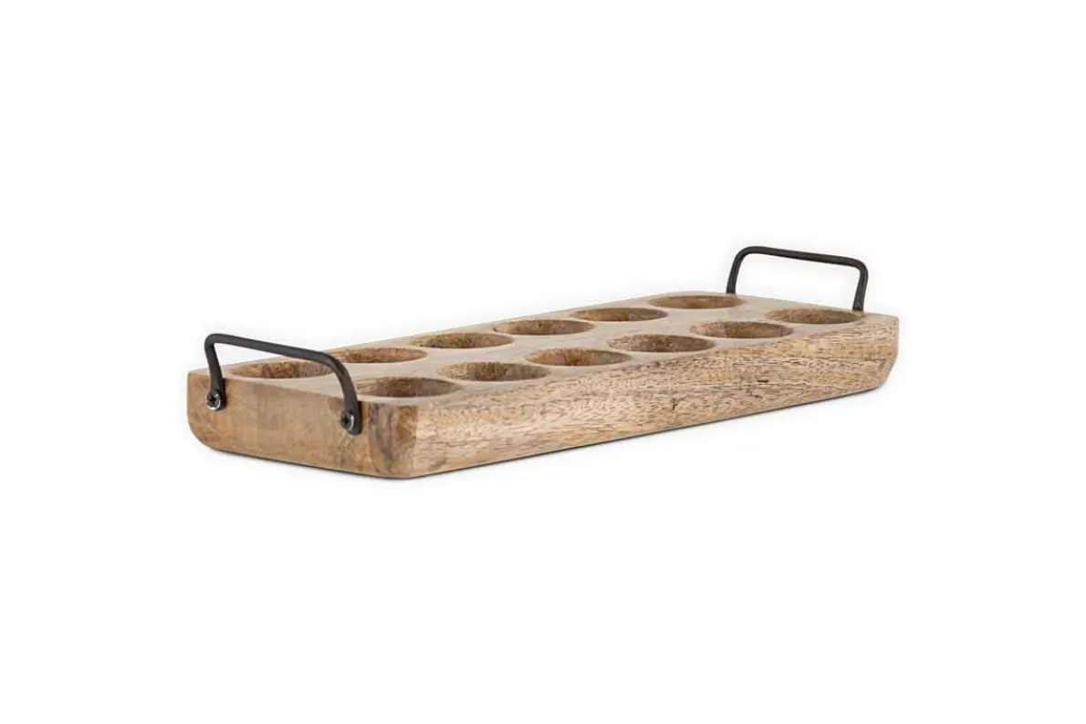 Anda Mango Wood Egg Holder - Natural