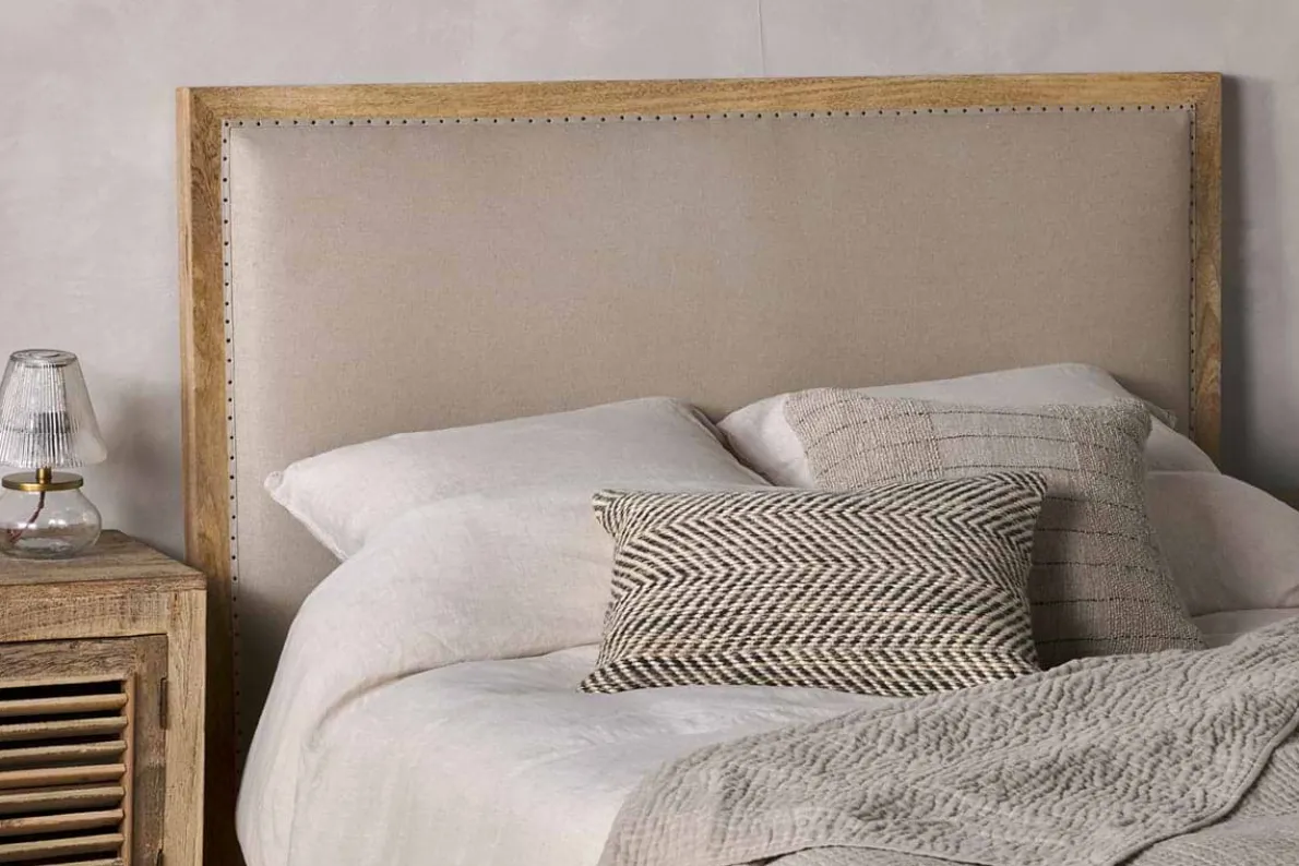 Anesha Upholstered Linen Headboard - Natural