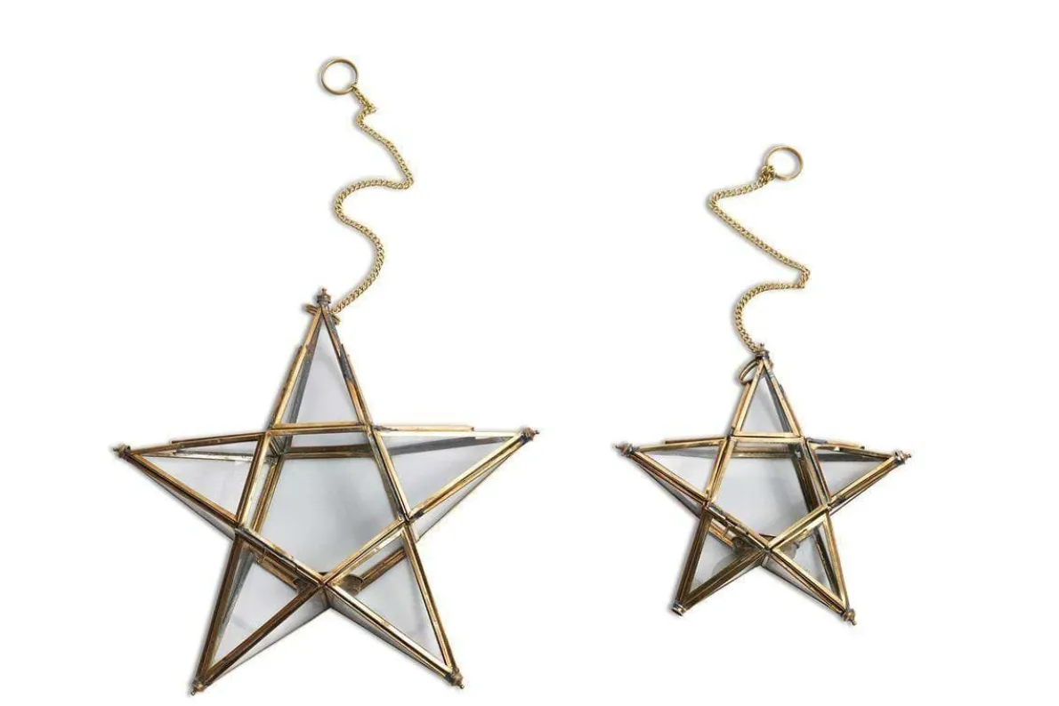 Antique Brass Glass Star