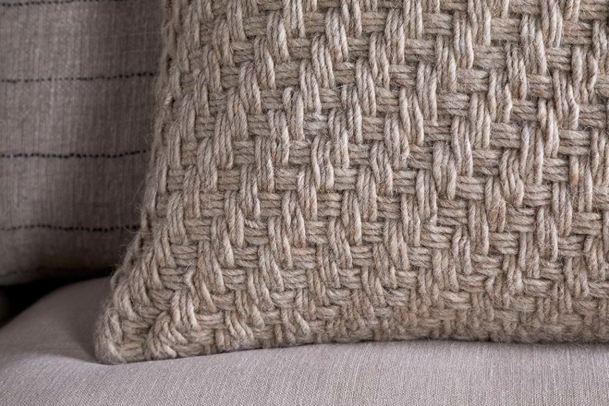 Atifa Cotton & Wool Cushion Cover - Natural