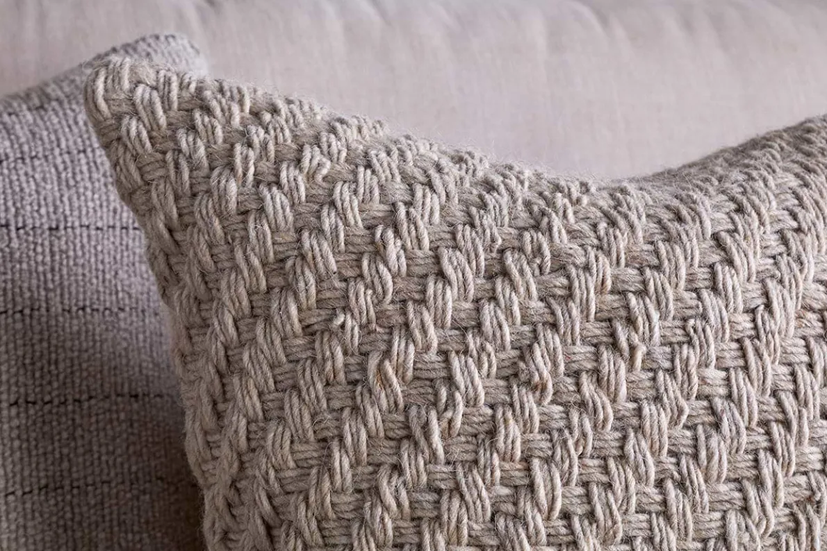 Atifa Cotton & Wool Cushion Cover - Natural