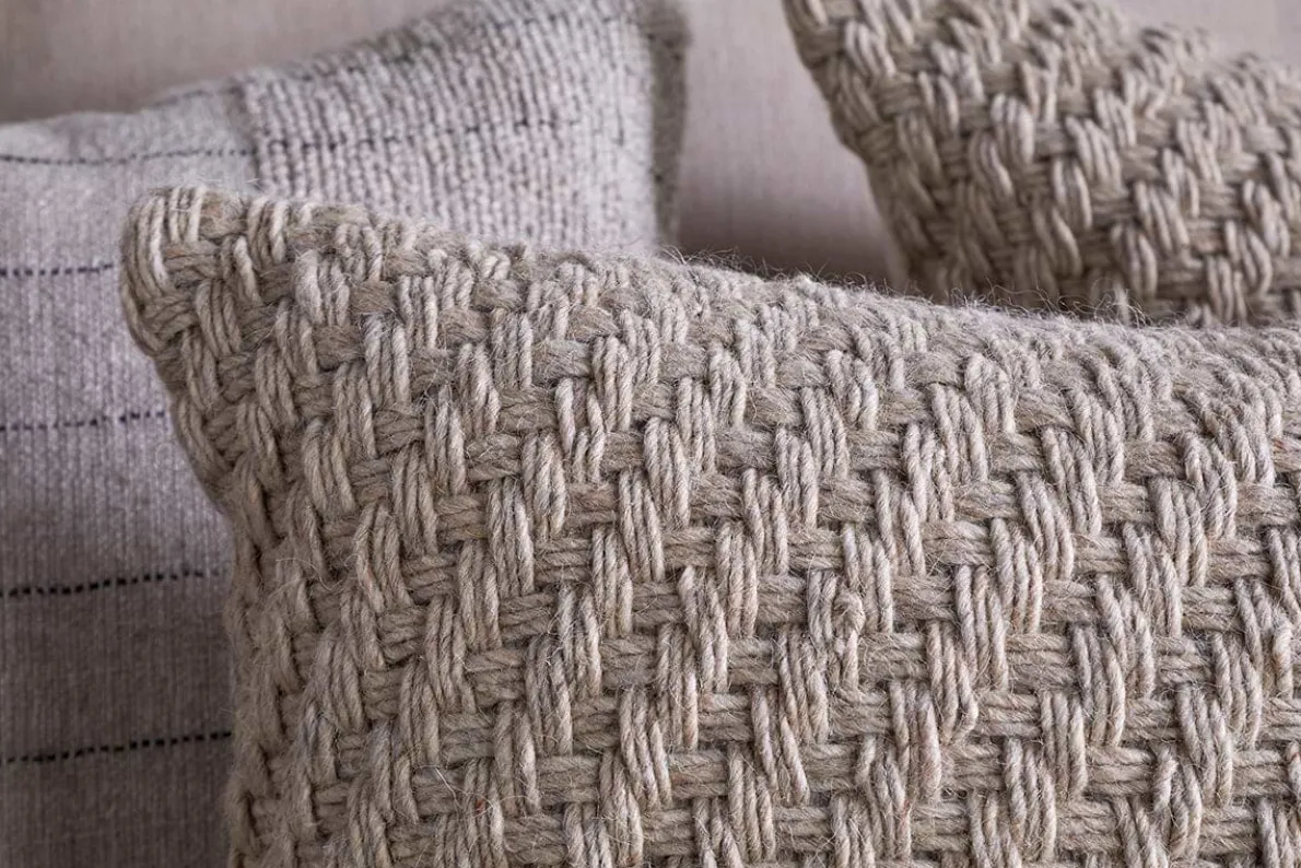 Atifa Cotton & Wool Cushion Cover - Natural