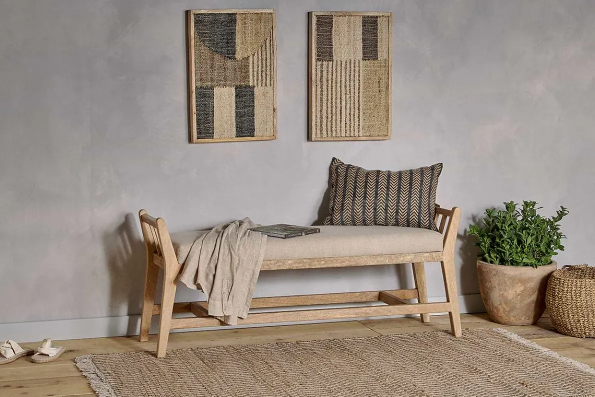 Avanthi Upholstered Sleigh Bench - Natural