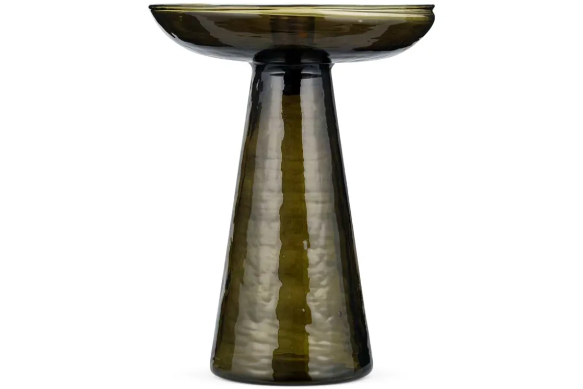 Avyn Recycled Glass Candle Holder - Forest Green