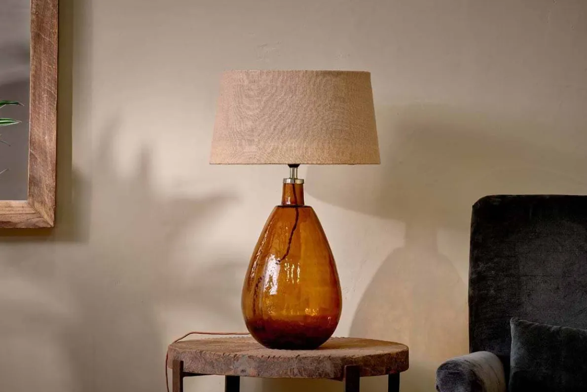 Baba Recycled Glass Lamp - Burnt Amber - Large Tall