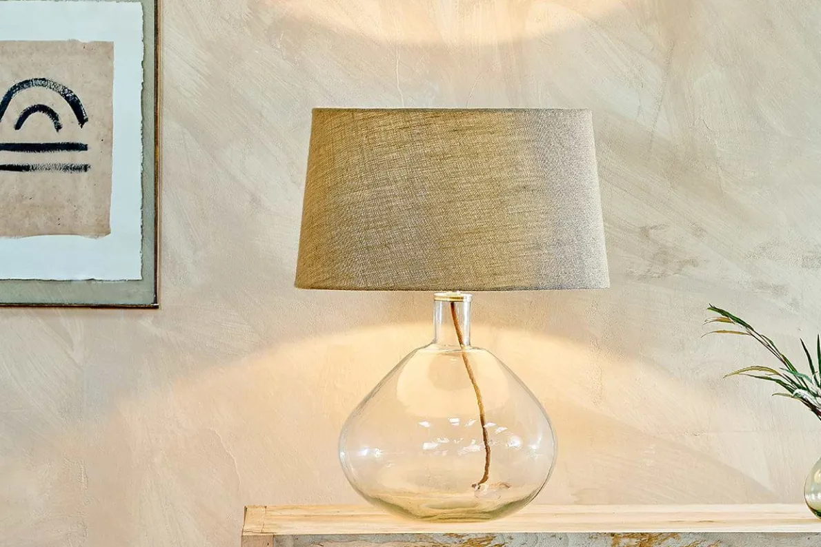 Baba Recycled Glass Lamp - Clear - Large Wide