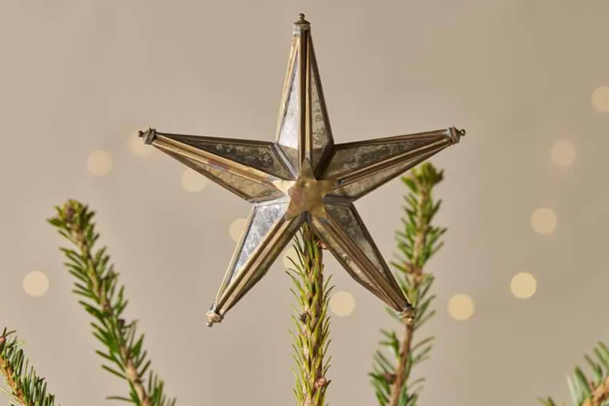 Bakara Star Tree Topper - Antique Brass