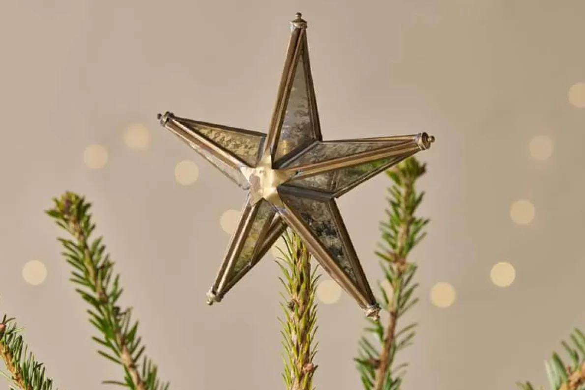 Bakara Star Tree Topper - Antique Brass