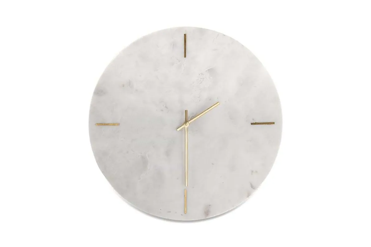 Besa Marble Clock - White