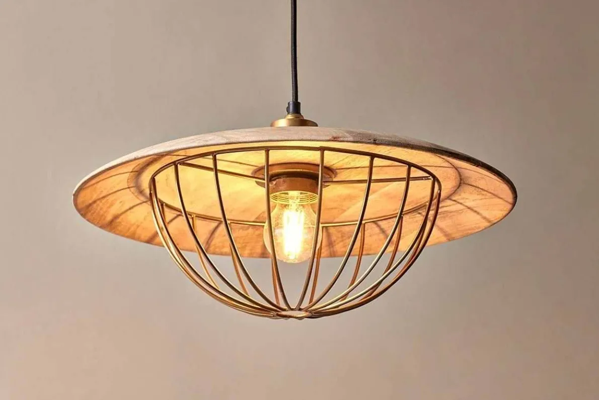 Chakai Wood & Metal Pendant - Large