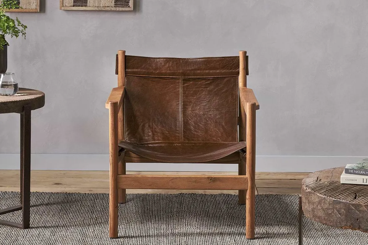 Dalibar Leather Lounger - Tan