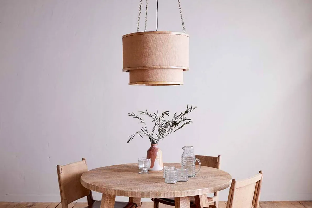 Darat Mango Wood & Jute Pendant - Natural