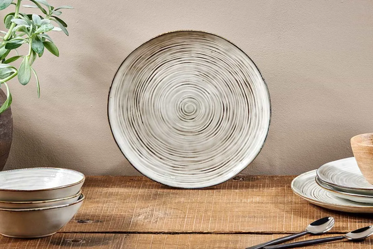 Dhanuk Ceramic Dinner Plate - Cream