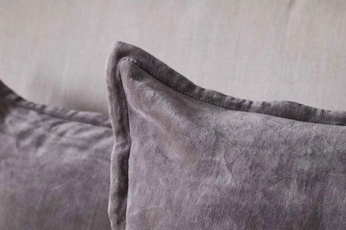 Dhara Velvet Cushion Cover - Charcoal