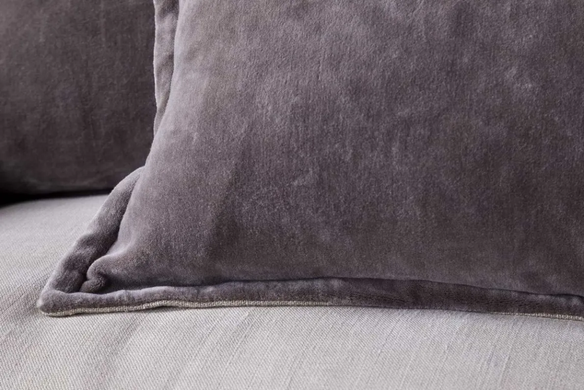 Dhara Velvet Cushion Cover - Charcoal