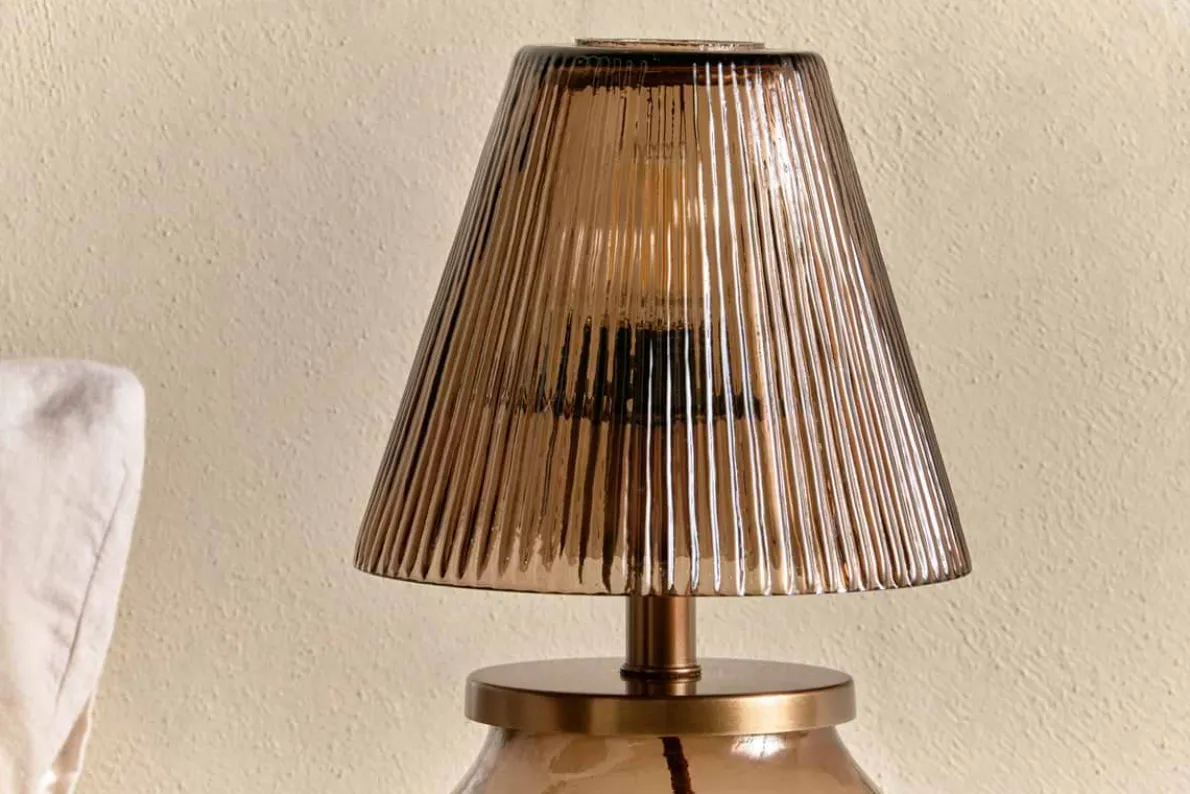 Dimalai Recycled Glass Table Lamp - Brown Smoke