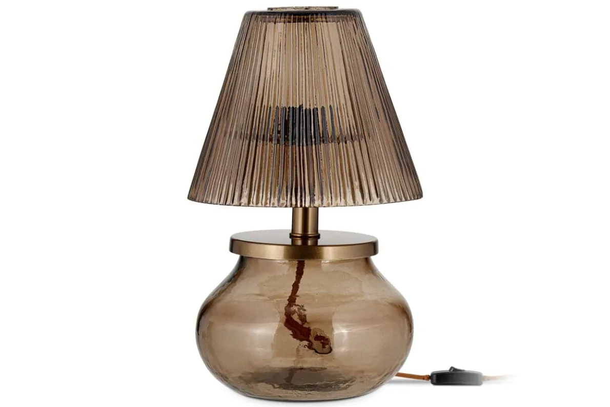 Dimalai Recycled Glass Table Lamp - Brown Smoke