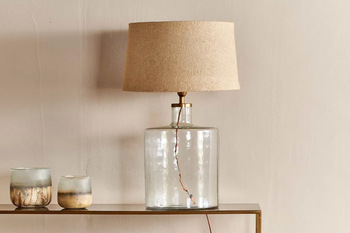 Edina Recycled Glass Table Lamp - Clear - Large