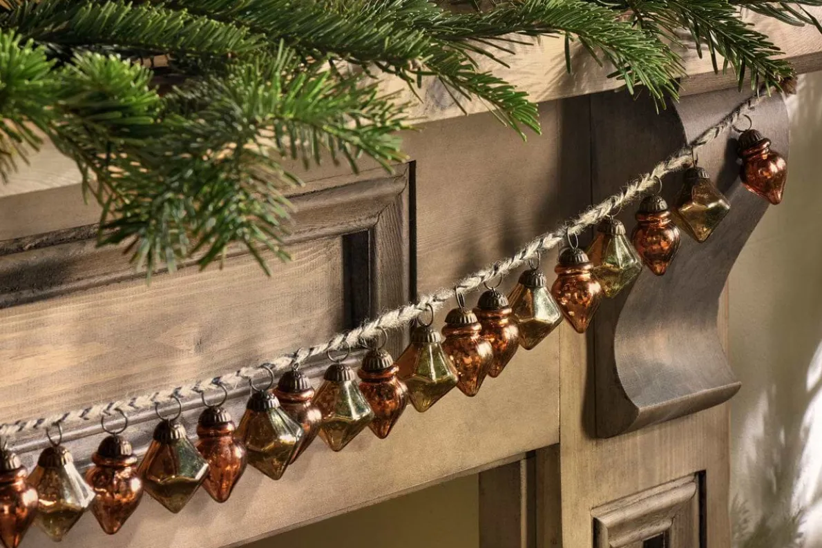 Ekiti Bauble Garland - Antique Gold & Rust