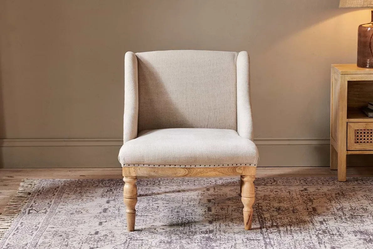 Elbu Deconstructed Linen Armchair - Stone
