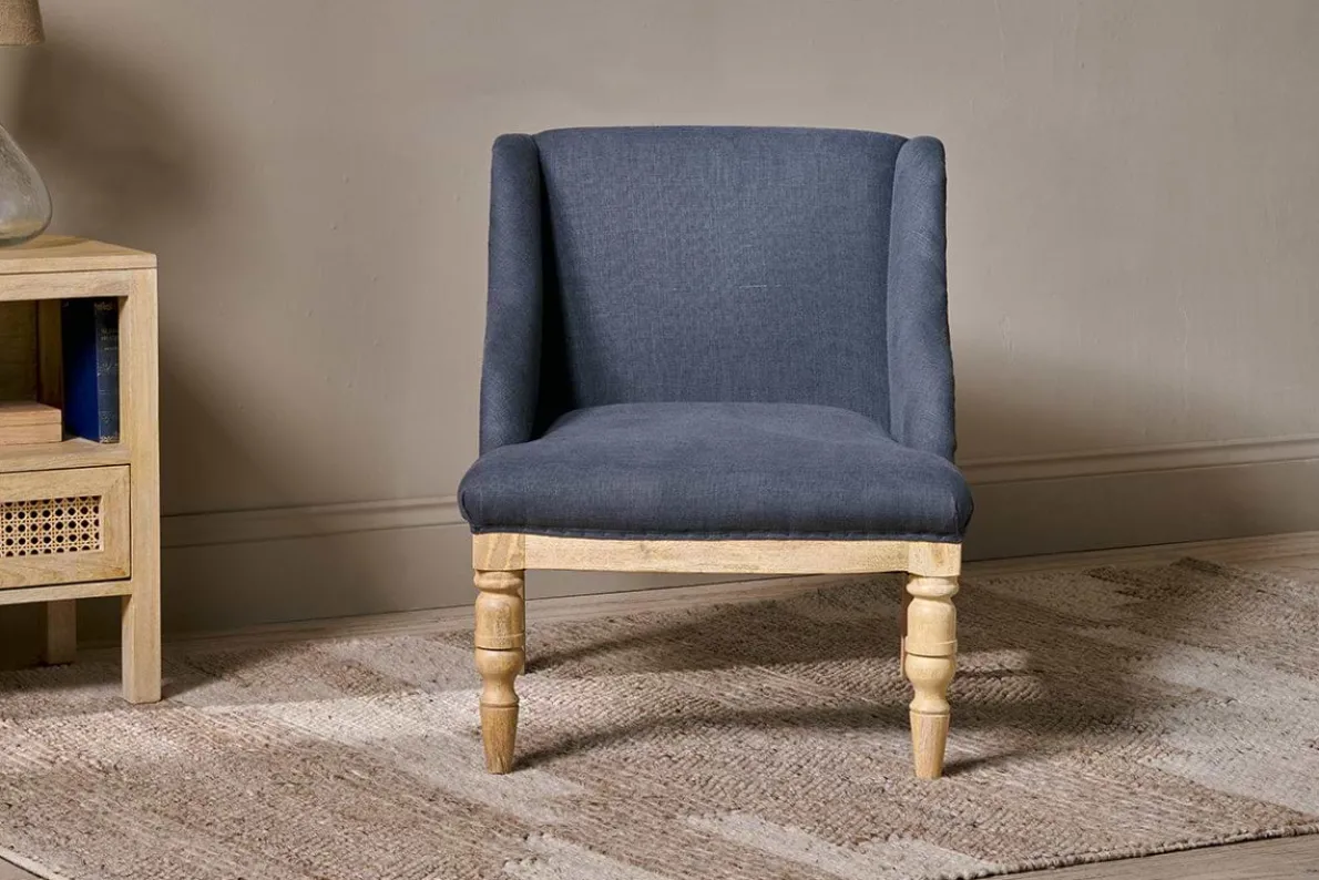 Elbu Deconstructed Linen Armchair - Charcoal