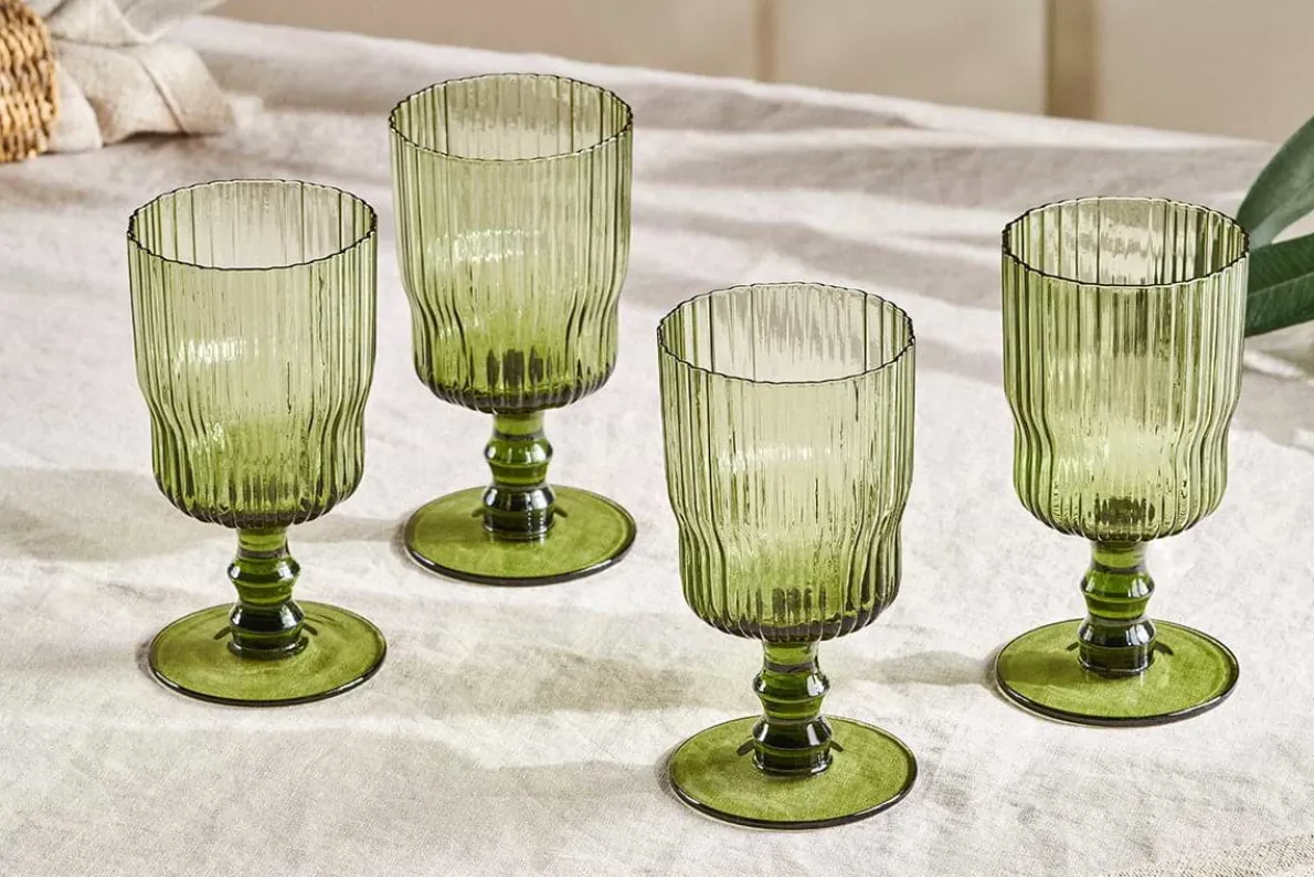 Fali Wine Glass - Olive - (Set of 4)