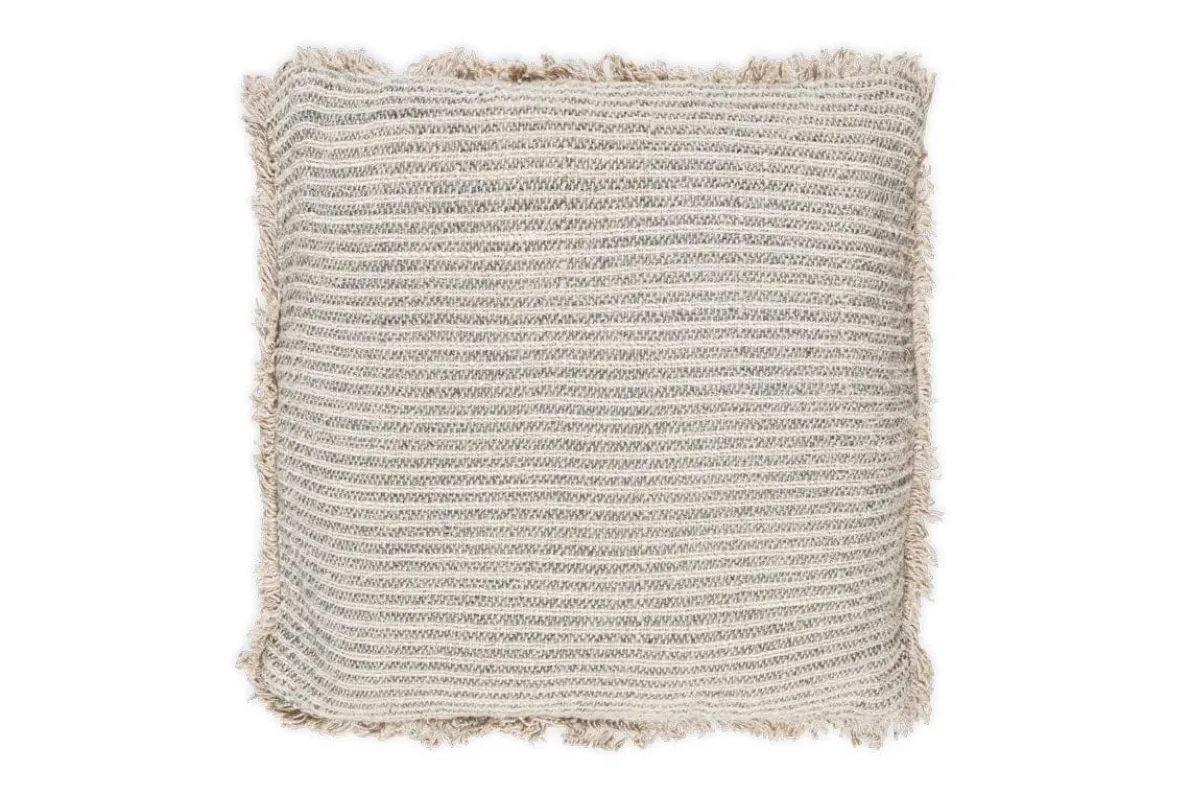 Gili Linen Cushion Cover - Dark Green & Natural