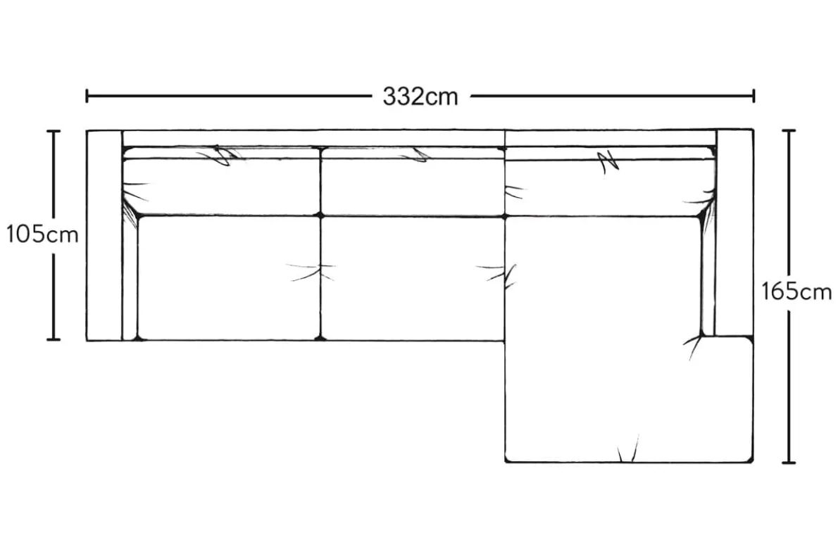 Guddu Large Right Hand Chaise Sofa