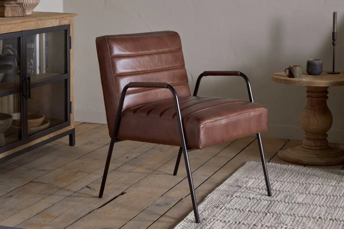 Hadithi Leather Occasional Chair - Chocolate Brown