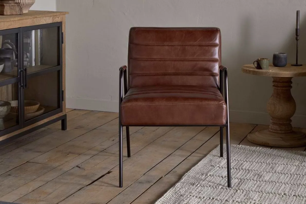 Hadithi Leather Occasional Chair - Chocolate Brown