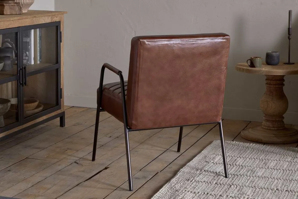 Hadithi Leather Occasional Chair - Chocolate Brown