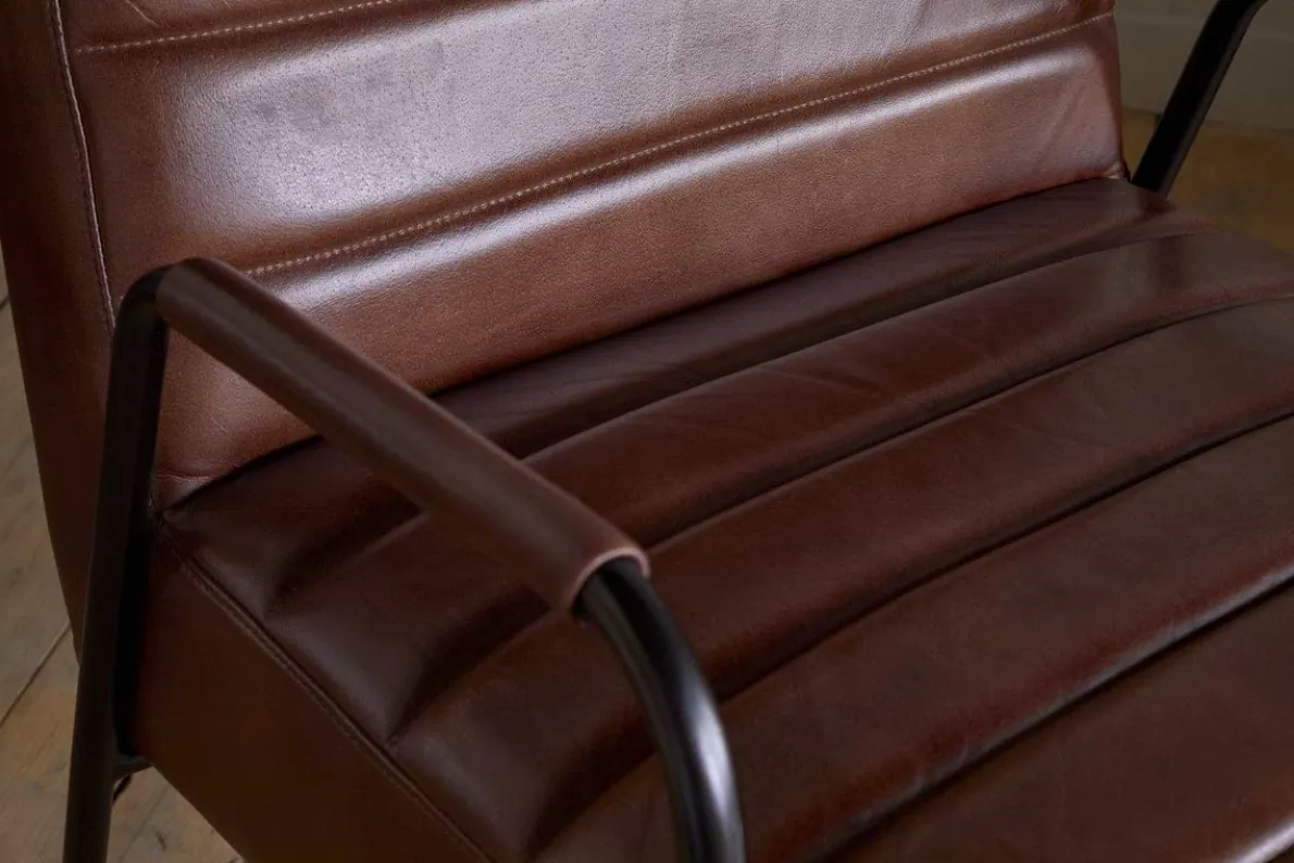 Hadithi Leather Occasional Chair - Chocolate Brown