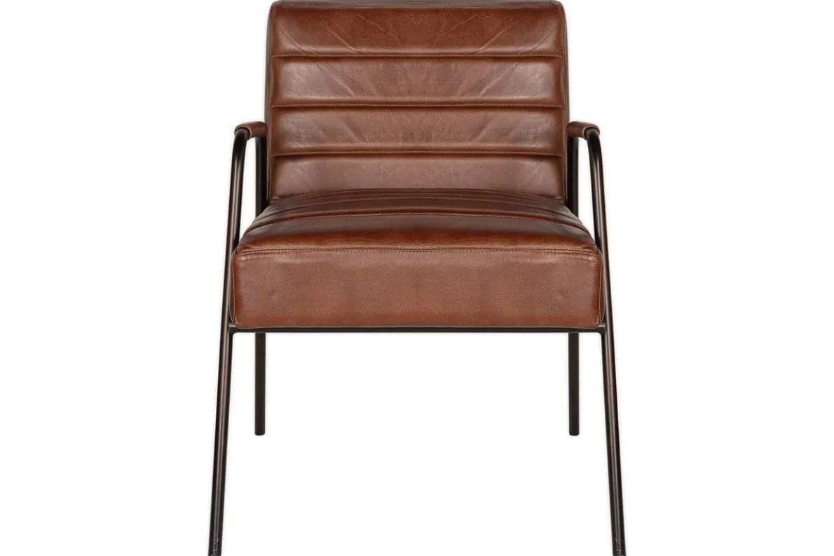 Hadithi Leather Occasional Chair - Chocolate Brown