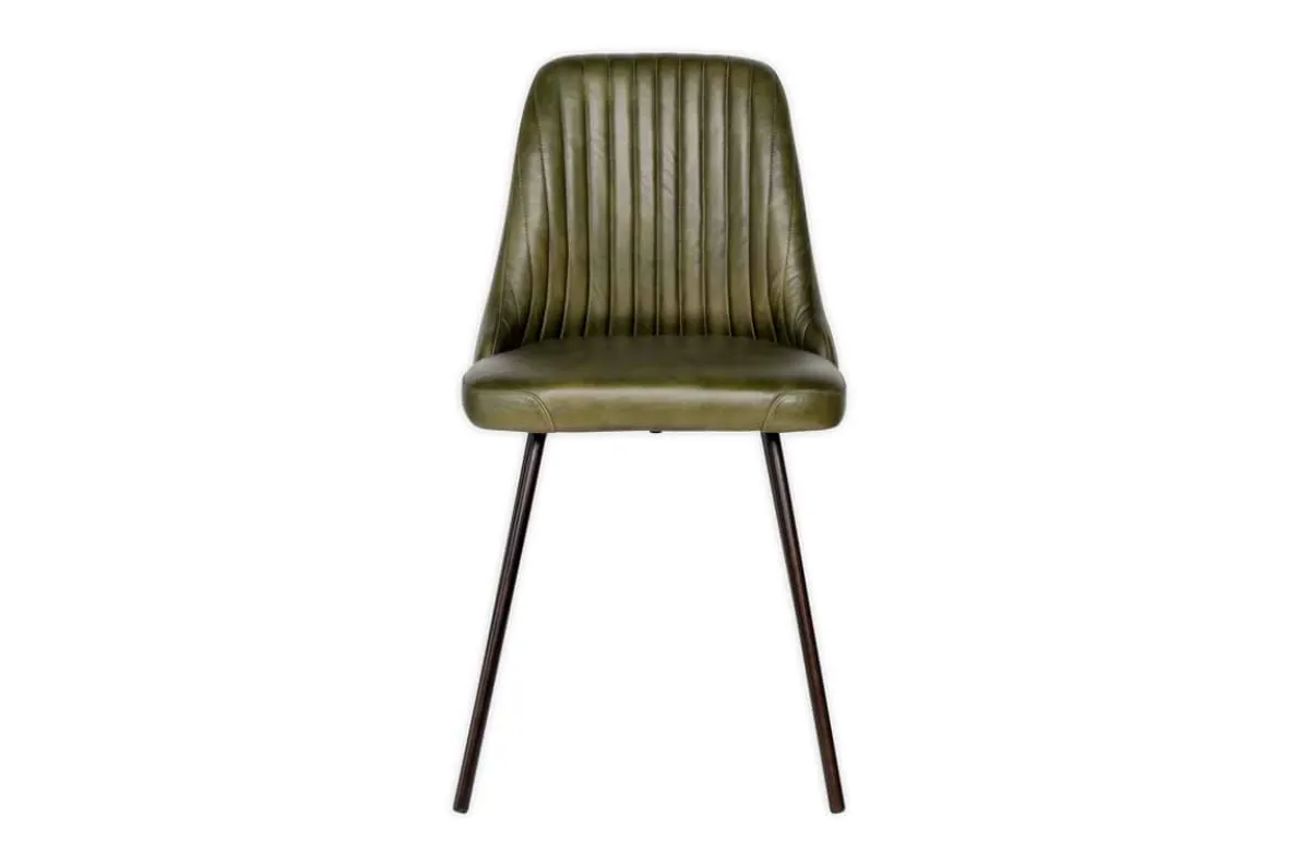 Harsha Leather Dining Chair - Rich Green