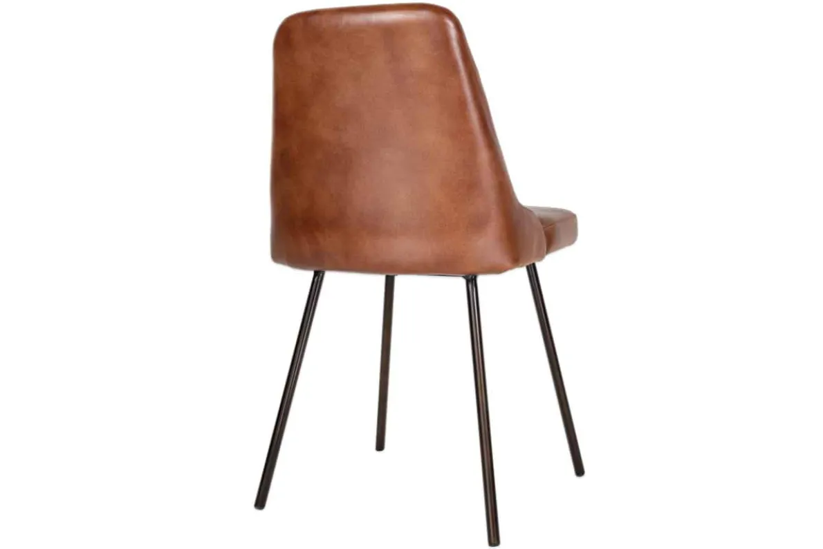 Harsha Leather Dining Chair - Chocolate Brown