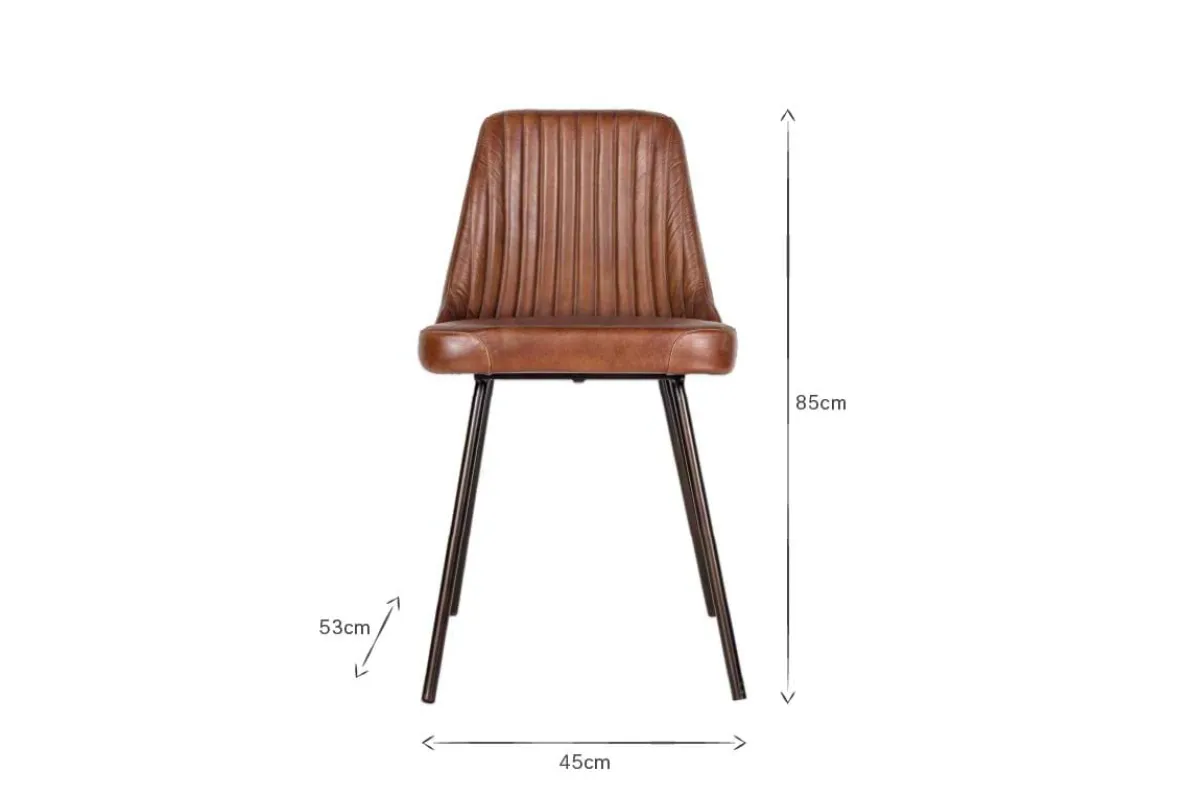Harsha Leather Dining Chair - Chocolate Brown