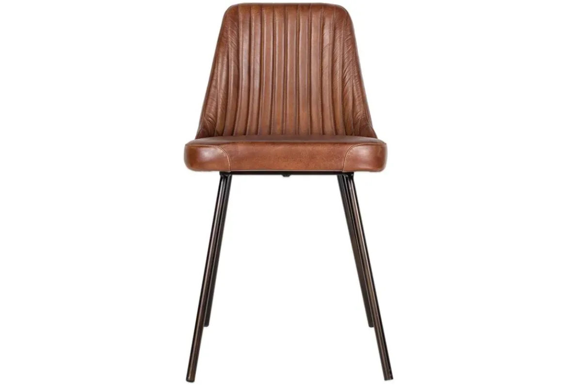 Harsha Leather Dining Chair - Chocolate Brown