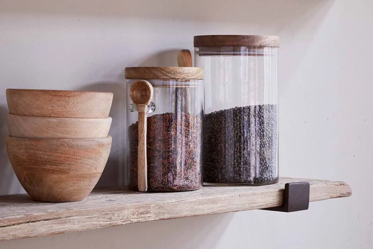 Ibo Reclaimed Wood & Iron Shelf - Natural