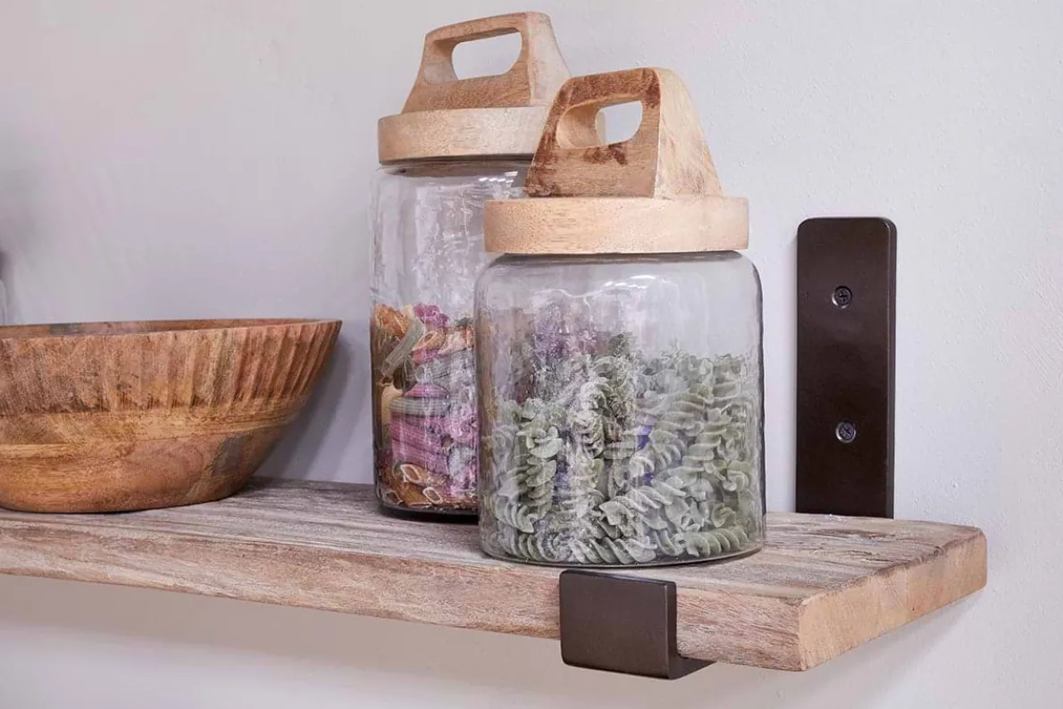 Ibo Reclaimed Wood & Iron Shelf - Natural