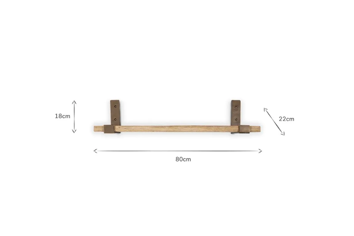 Ibo Reclaimed Wood & Iron Shelf - Natural