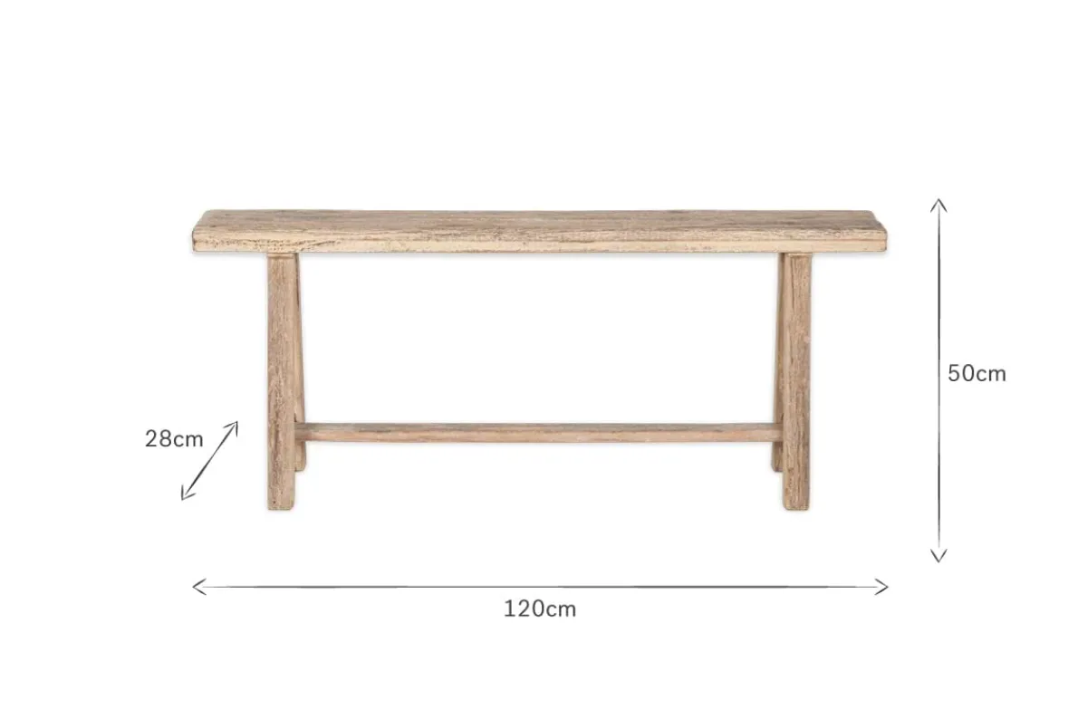 Ibo Reclaimed Wood Long Bench - Natural